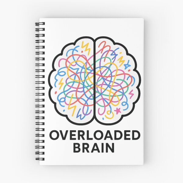 Item preview, Overloaded Brain – Stress and Mental Overload Illustration designed and sold by LoomisDreams.