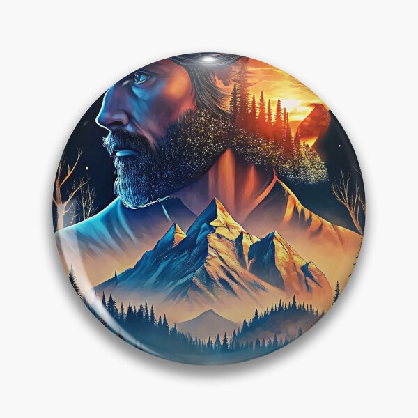 Item preview, Mysterious Cowboy Landscape Sunset Mountain Forest Adventure designed and sold by Rostislav Bouda.
