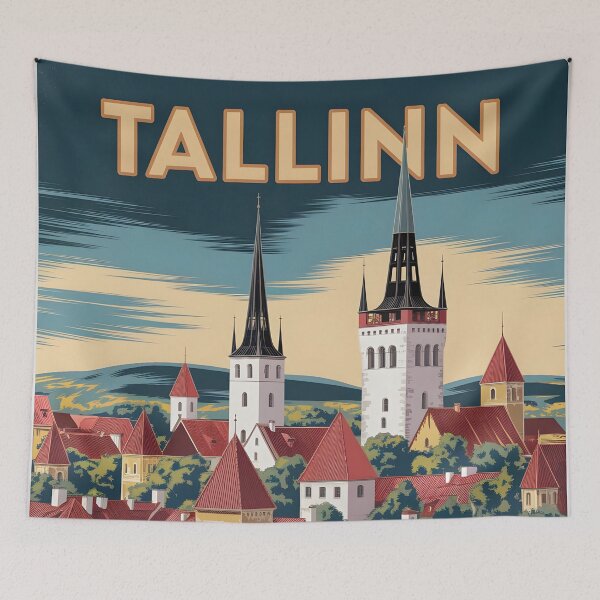 Item preview, Tallinn: Classic European Travel Poster Style designed and sold by LSVart.