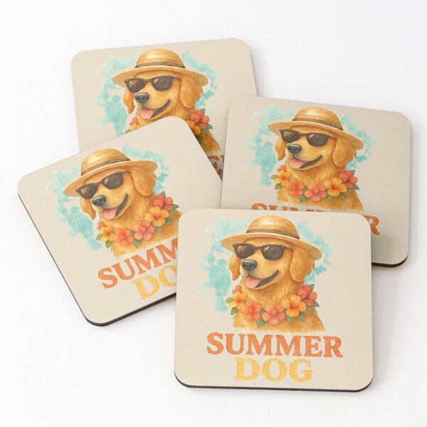 Item preview, Summer Dog - Watercolour Golden Retriever in Sunglasses &  Flower Lei designed and sold by Nature's Palette.