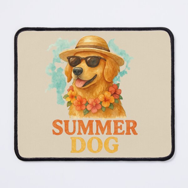 Item preview, Summer Dog - Watercolour Golden Retriever in Sunglasses & Flower Lei designed and sold by Nature's Palette.