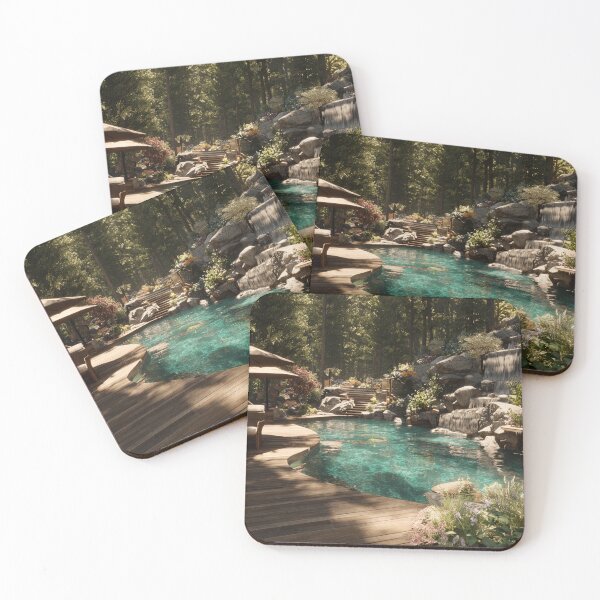 Item preview, Luxury Forest Poolside Oasis – Tranquil Nature Escape designed and sold by ArgentoArt.