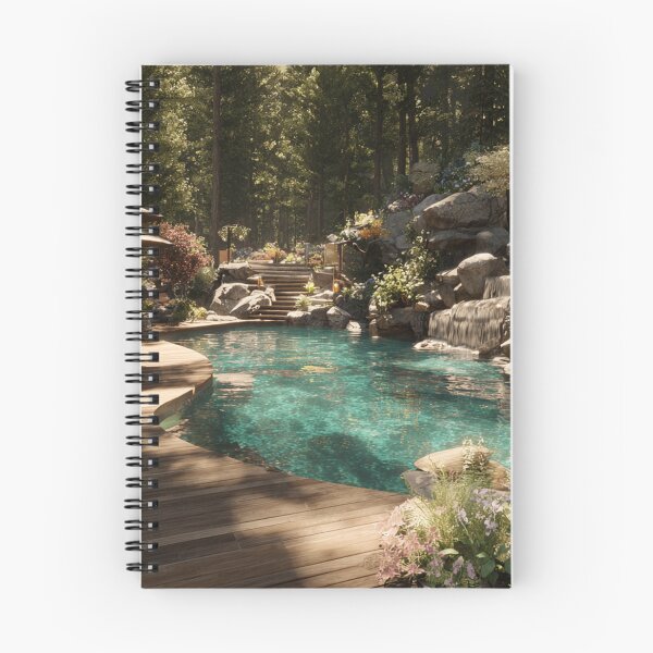 Item preview, Luxury Forest Poolside Oasis – Tranquil Nature Escape designed and sold by ArgentoArt.