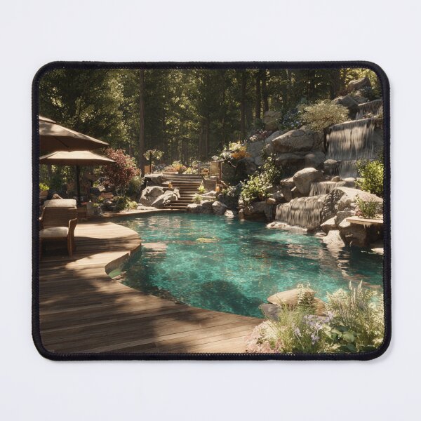 Item preview, Luxury Forest Poolside Oasis – Tranquil Nature Escape designed and sold by ArgentoArt.