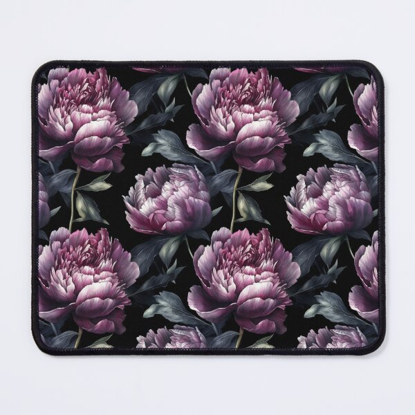 Item preview, Midnight Peonies – Deep Lilac Florals on Black designed and sold by PietyandDesire.