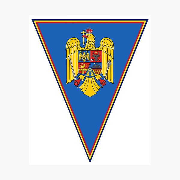 Item preview, Romania Flag & Coat of arms designed and sold by adamst555.