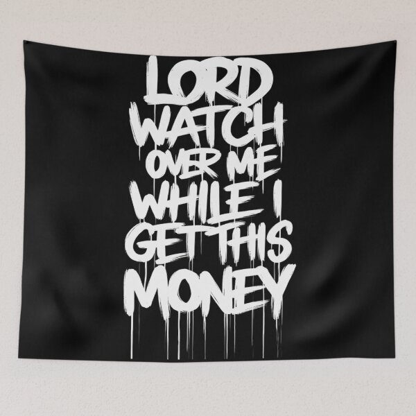 Item preview, Divine Hustle Statement Tee – "Lord, Watch Over Me While I Get This Money" Bold Urban Prayer Typography – Hustler Faith Streetwear Art designed and sold by WildStroke.