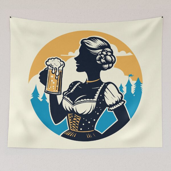 Item preview, Silhouette of Oktoberfest Beer Drinking Woman designed and sold by Ghost on Toast.