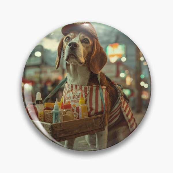 Item preview, Beagle in a hotdog vender costume designed and sold by ThunderNuts3000.