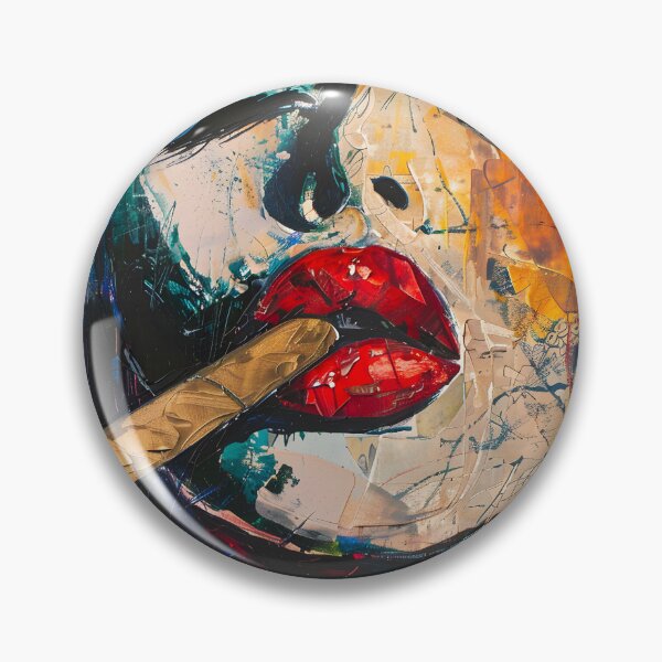 Item preview, Light It Up - Bold Woman Smoking Cigar with Expressive Colors and Fiery Energy designed and sold by OlfactoART Studio.