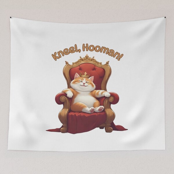 Item preview, Kneel, Hooman – Royal Cat on Throne Meme Art designed and sold by Pixel--Threads.