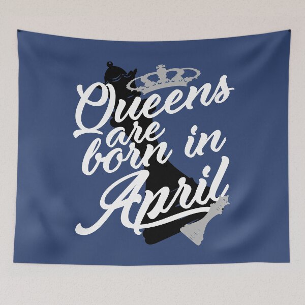 Item preview, April Birthday Gift for Women   Queens are Born in April Chess Piece designed and sold by TrndSttr.