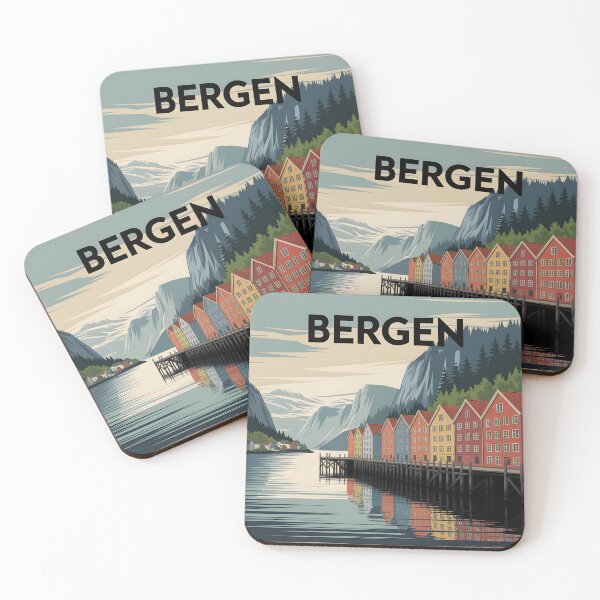 Item preview, Bergen: Classic European Travel Poster designed and sold by LSVart.