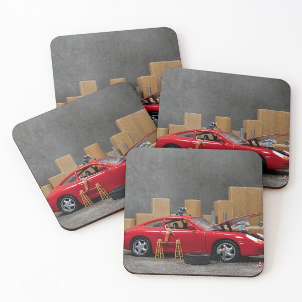 Item preview, little world car garage man busy with reparing cars designed and sold by Por_photos.