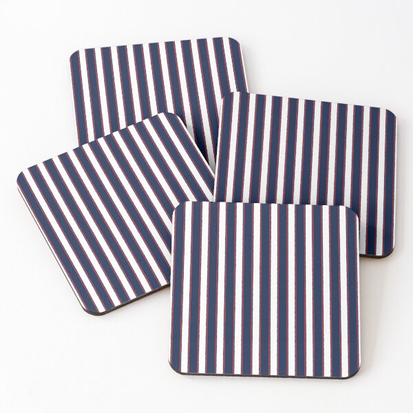 Item preview, Nautical Navy Blue Red White Rough Stripes Vertical Pattern designed and sold by kierkegaard.