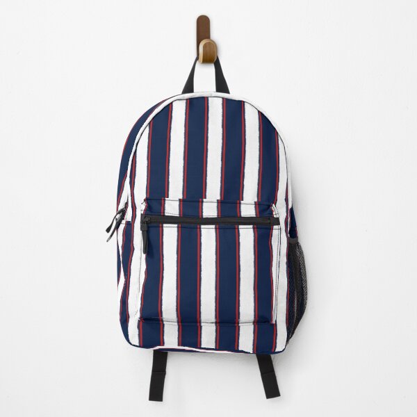 Item preview, Nautical Navy Blue Red White Rough Stripes Vertical Pattern designed and sold by kierkegaard.