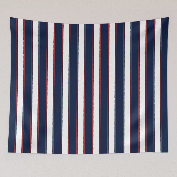 Item preview, Nautical Navy Blue Red White Rough Stripes Vertical Pattern designed and sold by kierkegaard.