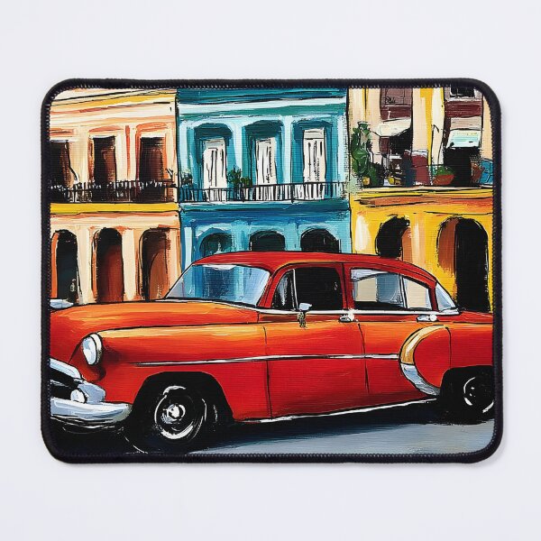 Item preview, Cruising Through Color - Red Vintage Car Amid Havana's Historic Charm designed and sold by OlfactoART Studio.