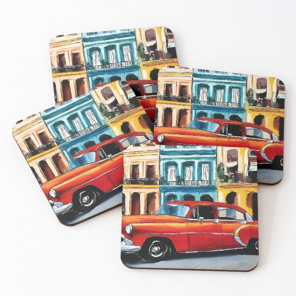 Item preview, Cruising Through Color - Red Vintage Car Amid Havana's Historic Charm designed and sold by OlfactoART Studio.