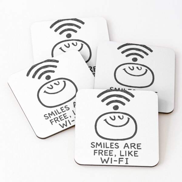 Item preview, “Smiles Are Free – Funny Wi-Fi Positive Vibes Art” Kid doodle designed and sold by Ericaholicgifts.