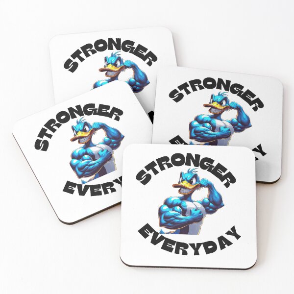 Item preview, Stronger Everyday – Gym Duck Motivation designed and sold by ArtsAmaze.