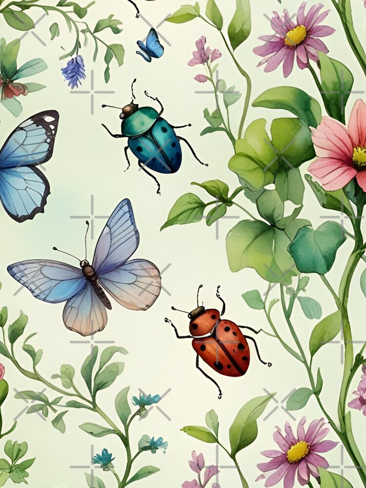 Thumbnail 4 of 4, iPhone Case, Cottage Core Insect Pattern designed and sold by PatronesKawai.
