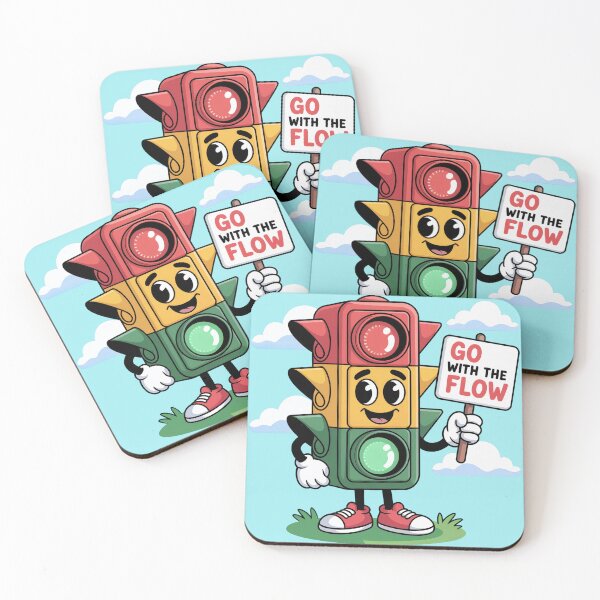 Item preview, Funny Traffic Lights Holding "Go With The FLOW" Sign designed and sold by YourSocialBae.
