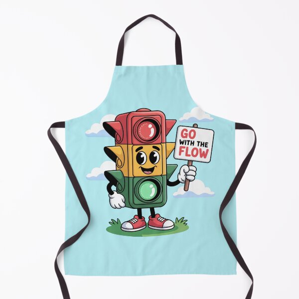 Item preview, Funny Traffic Lights Holding "Go With The FLOW" Sign designed and sold by YourSocialBae.