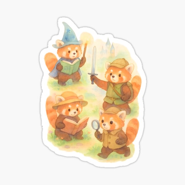 Item preview, Adventurous Red Pandas in Cottagecore Dreams designed and sold by shockSpot.
