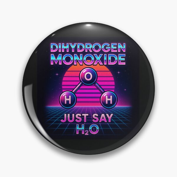 Item preview, Dihydrogen Monoxide Synthwave – Retro H₂O Parody Design designed and sold by Willebees.