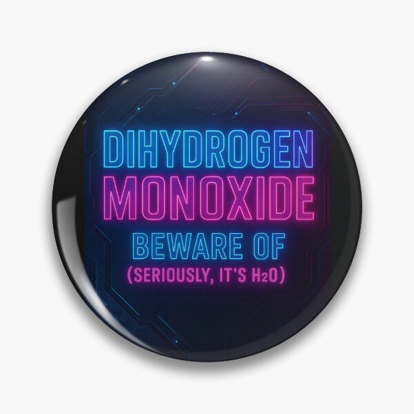 Item preview, Dihydrogen Monoxide Warning – Neon Tech Parody Design designed and sold by Willebees.