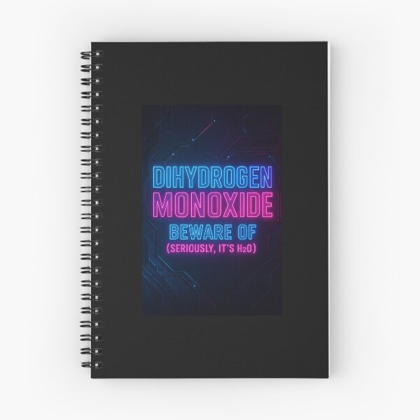 Item preview, Dihydrogen Monoxide Warning – Neon Tech Parody Design designed and sold by Willebees.