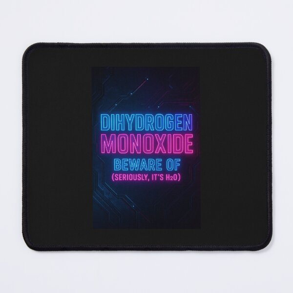 Item preview, Dihydrogen Monoxide Warning – Neon Tech Parody Design designed and sold by Willebees.