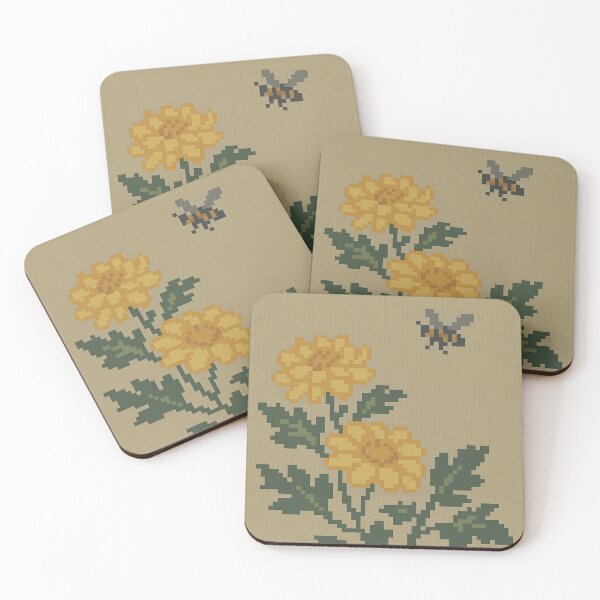 Item preview, Pixel Chrysanthemums and Bee designed and sold by Planthem.