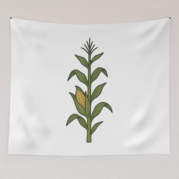 Item preview, Corn Plant Illustration – Green Stalk with Golden Ear Autumn Harvest Design designed and sold by Vendeloc.