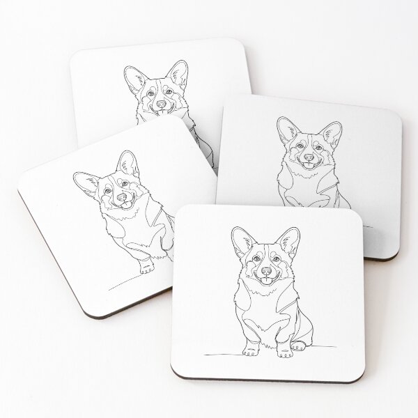 Item preview, Minimalist Sitting Corgi with Clean Continuous Line    designed and sold by zoughlal.