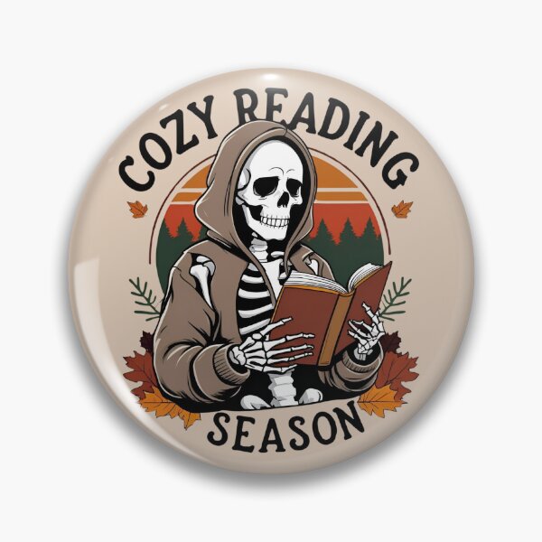 Item preview, Cozy Reading Season – Skeleton Autumn Book Lover  designed and sold by NerdyRunner.