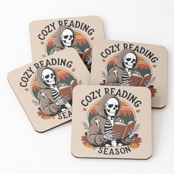Item preview, Cozy Reading Season – Skeleton Autumn Book Lover  designed and sold by NerdyRunner.