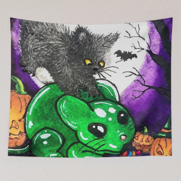 Item preview, Halloween cat designed and sold by LoupAnge51.