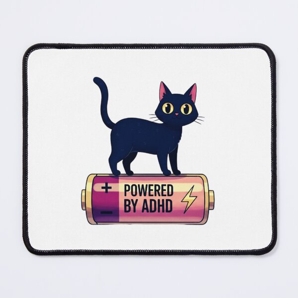 Item preview, Powered By ADHD Cat Pink designed and sold by MotivaChic.