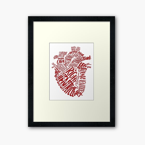 Handwritten Heart Framed Art Print