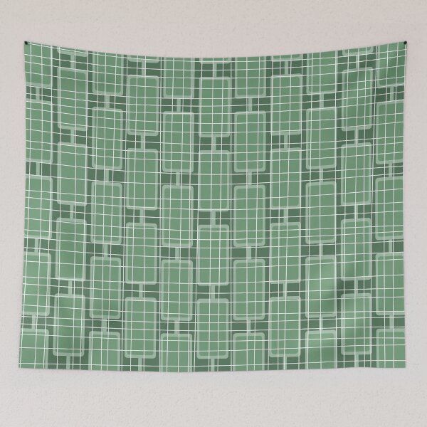 Item preview, Mid Century Modern Woven Link Pattern in Green designed and sold by kierkegaard.