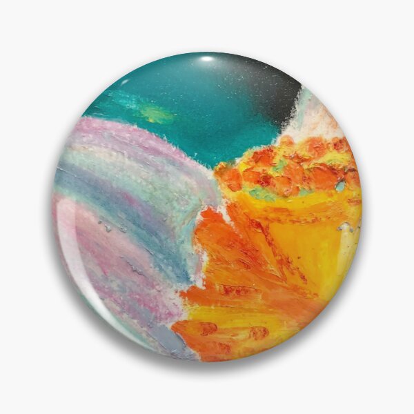 Item preview, Radiant Bloom – Bold Orange and Lavender Oil Pastel Flower designed and sold by TheWorstedGrey.