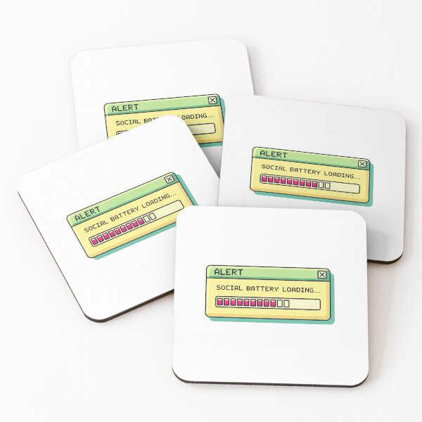 Item preview, Social Battery Loading Bar Retro designed and sold by MotivaChic.