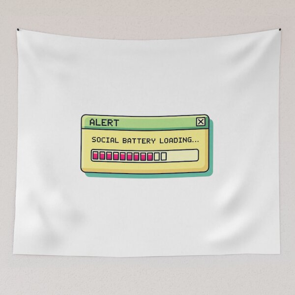 Item preview, Social Battery Loading Bar Retro designed and sold by MotivaChic.
