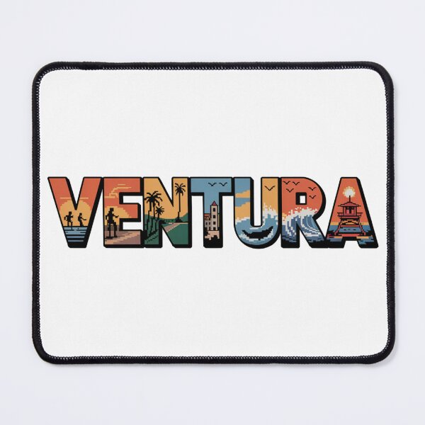 Item preview, Ventura California Pixel Art Design – 8-Bit Coastal Sunset with Surfers, Lifeguard Tower, Ocean Waves & Retro Beach Vibes designed and sold by CircinusStore.
