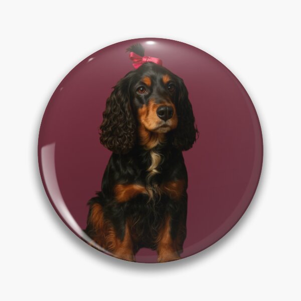 Item preview, Portrait of a Black and Tan Dog with a Red Bow on Black Background designed and sold by LoomisDreams.