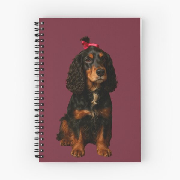 Item preview, Portrait of a Black and Tan Dog with a Red Bow on Black Background designed and sold by LoomisDreams.