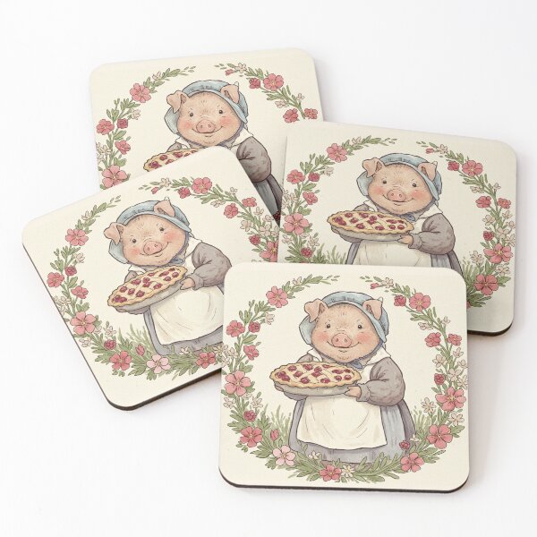 Item preview, "Warm Pie, Warm Heart" – A Sweet Pig Lady in the Garden designed and sold by Pasteltone.