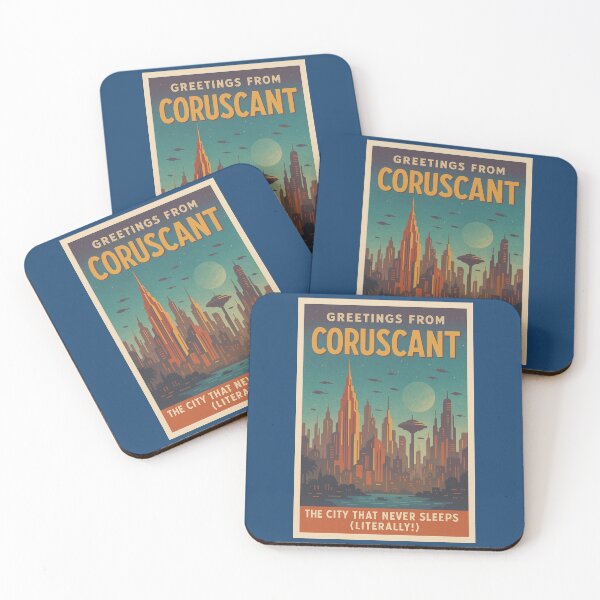Item preview, Greetings from Coruscant – Retro Star Wars Travel Postcard designed and sold by Lavoretty.